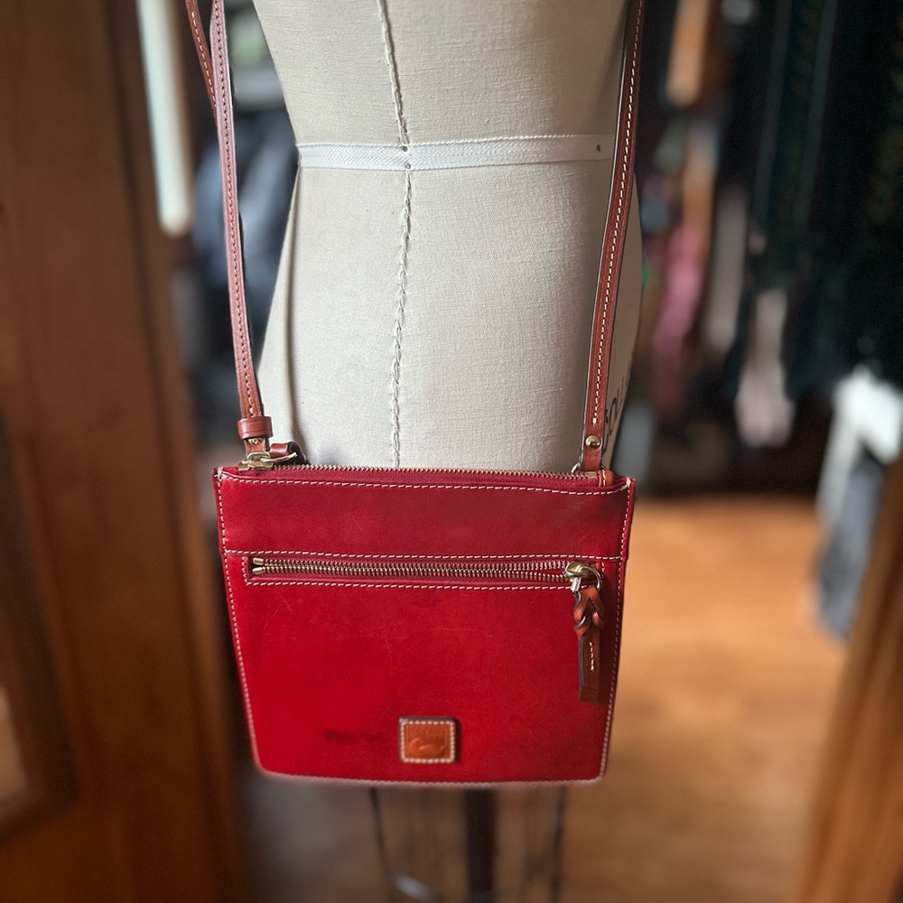 Dooney & bourke red leather satchel